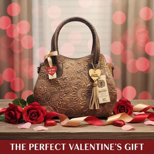 Brown Oiled LEATHER Embossed Tooled Artisan Shoulder Crossbody Purse Bag